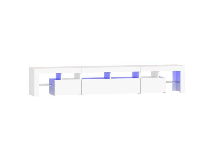 Meuble TV/HIFI - design minimaliste/Utilisations maison - avec lumières LED Blanc 230x36 5x40 cm@EU14287084