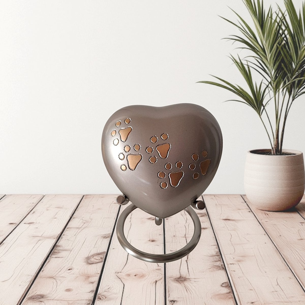 Pewter Paw Print Verdeelurn voor dieren, graveerbaar
