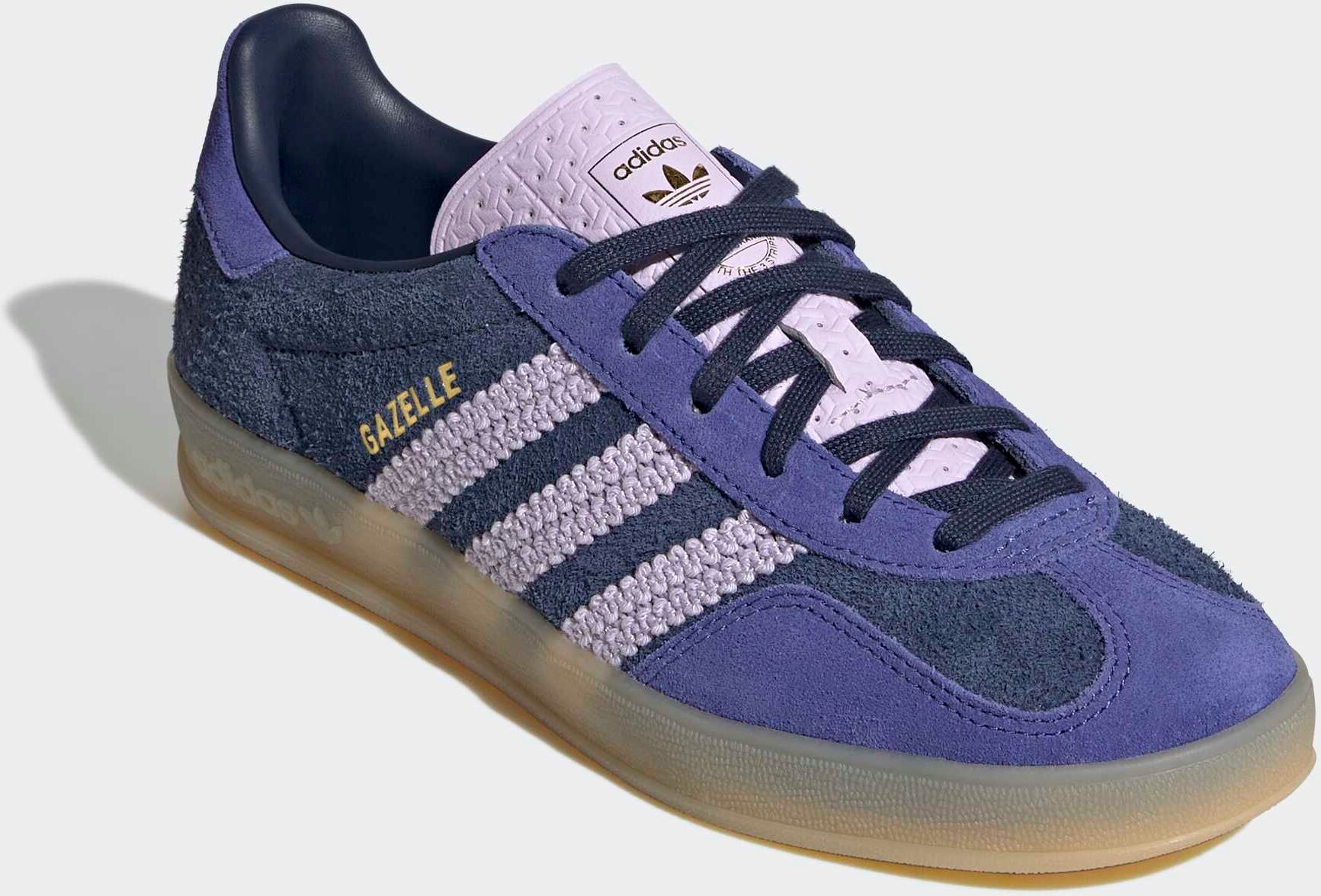 Sneaker ADIDAS ORIGINALS "GAZELLE", Damen, Gr. 42, lila (night indigo, ice lavender, dual indigo), Leder, Schuhe Sneaker night indigo, ice lavender, dual indigo 42
