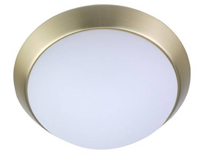 Niermann Standby 56011 A++ to E, Deckenleuchte Dekorring Messing matt , opal matt, 40 x 40 x 13 cm