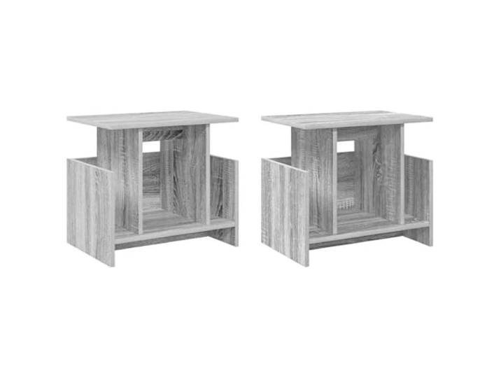 GHVBNMF TV-Ständer 2er Set Graues Sonoma 50x35x45 cm Holzwerkstoff Kompakte Lowboards für Wohnzimmer und Schlafzimmer: Praktische Medienablage mit Fach für geordnete Unterhaltungsgadgets.