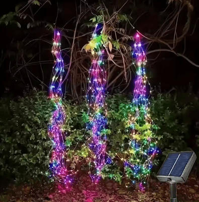 Inspire Curations Solar Branch Waterfall Lights Waterproof Copper Wire Fairy Lights colorful 100leds