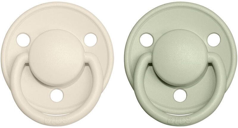 BIBS De Lux Natural Rubber Size 1: 0+ months tétine Ivory / Sage 2 pcs