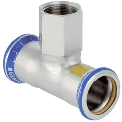 Geberit, Rohrverbindungstechnik, Gas-T-Stück Mapress d 28xRp 3/4, f Nat u Fl.-Gas, Edelstahl (T-Verbindung)