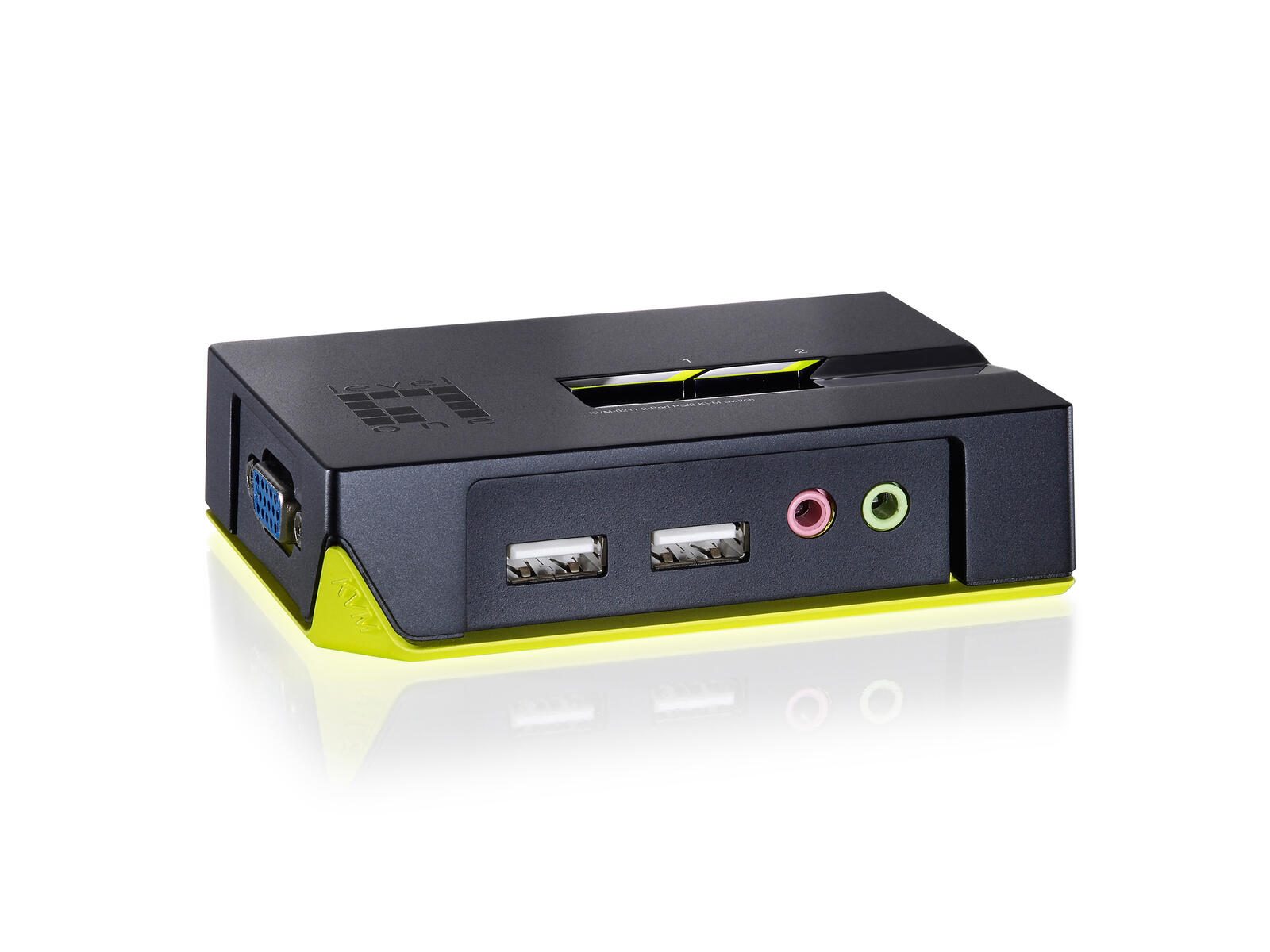 LevelOne KVM-0221 2-Port USB VGA KVM Switch, audio support 590221