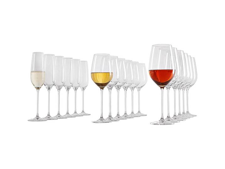 Schott Zwiesel Gläserset, Klar, Glas, 18-teilig, Made in Germany, Glas, Gläser-Sets