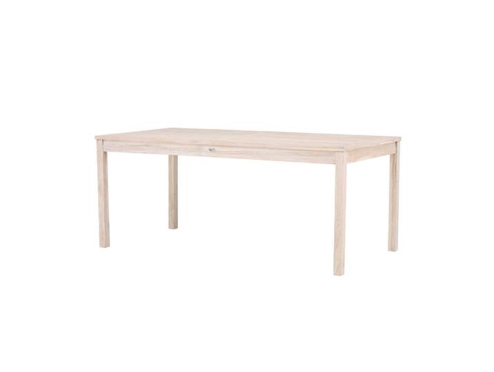 Gardenson Gartentisch, Weiß, Holz, Teakholz,Teakholz, rechteckig, eckig, 90x75x180 cm, rostfrei, Holzmöbel, Holztische, Gartentische Holz