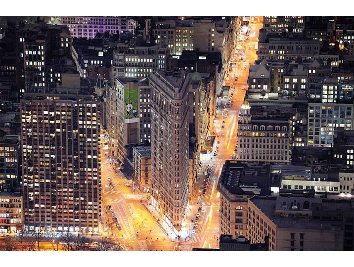 Fototapete PAPERMOON Flat Iron Building , bunt, B:2,5m L:1,8m, Vlies, Tapeten, Fototapete