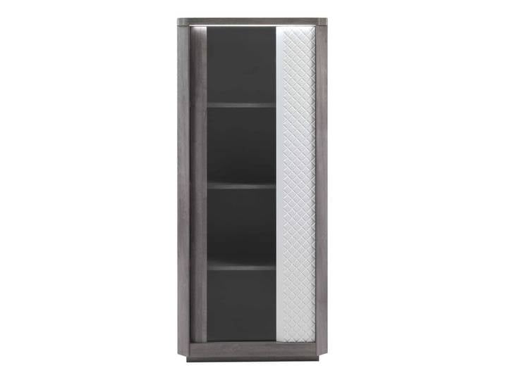 Vitrine 1 porte CARTESIA imitation chêne gris et blanc
