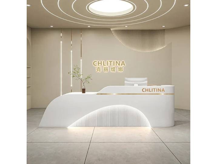 Comptoirs de réception modernes, comptoirs de caisse, mobilier commercial de style nordique, comptoirs de bar élégants et raffinés, comptoirs de magasin glamour