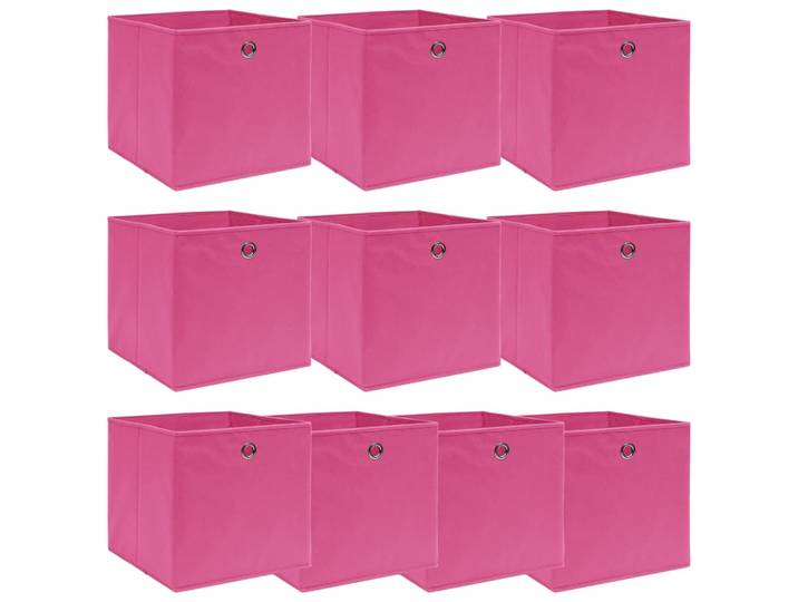 Boîtes De Rangement 10 Pcs Rose 32x32x32 Cm Tissu Vidaxl