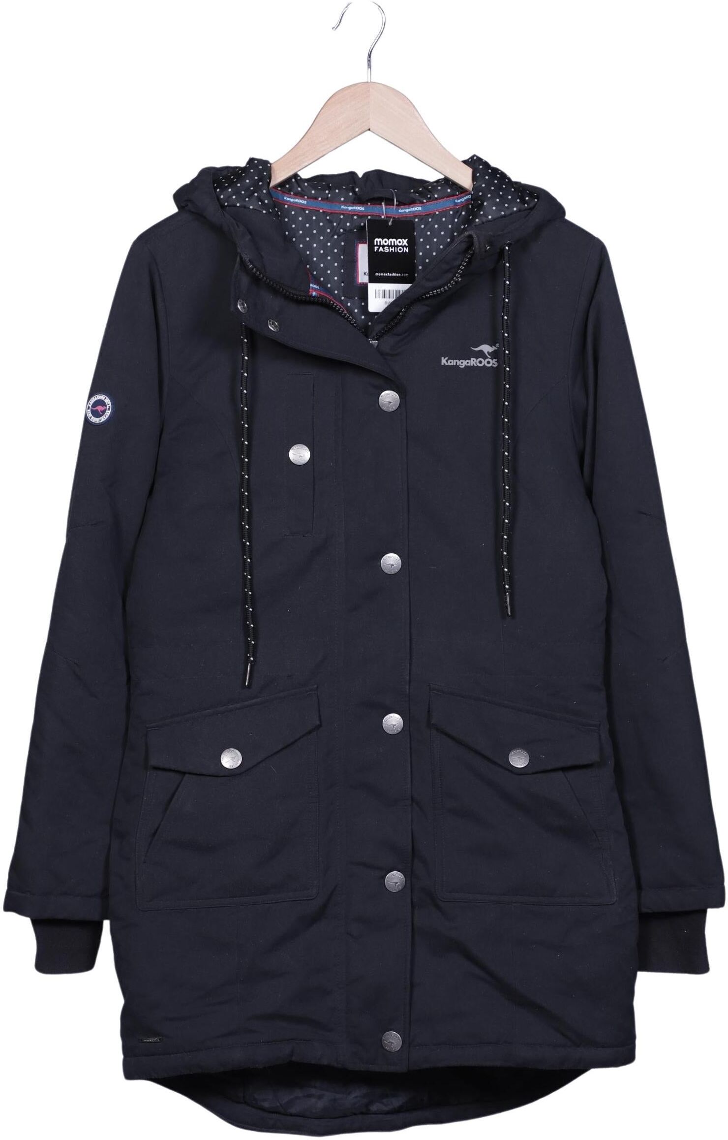 KangaROOS Damen Mantel, Schwarz, Gr. EU 36, Synthetik - Second Hand