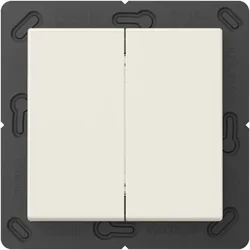 Jung MATA595 Matter Taster 2fach, batterieversorgt, 4-kanalig, Thermoplast, Serie AS, weiß (ivory) MAT A 595