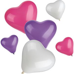 Papstar Luftballons 19348 Heart, farbig sortiert, Herzform, verschiedene Größen, 12 Stück