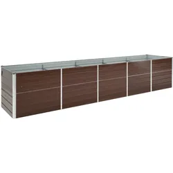 Helloshop26 - Hochbeet für Pflanzen und Blumen Terrasse Garten verzinkter Stahl 400 x 80 x 77 cm braun 02_0039762