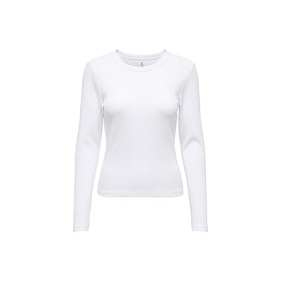 Longsleeve ONLY "Longsleeve NLVAL O-NECKT SWEAT 1er Pack", Damen, Gr. L, schwarz (weiß), Obermaterial: 95% Baumwolle CO. 5% Elasthan EL., Shirts