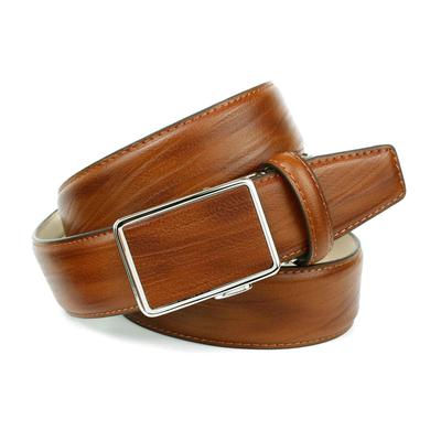 Ledergürtel ANTHONI CROWN, Herren, Gr. 85, braun (cognac), Leder, gemustert, Gürtel Ledergürtel, in angesagter Cognac Farbe, Schließe farblich passend bezogen