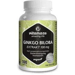 GINKGO BILOBA 100 mg hochdosiert vegan Kapseln 100 St