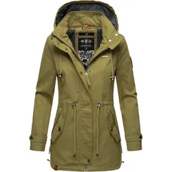 MARIKOO Damen Moderner Outdoorjacke Übergangsparka aus Baumwolle mit Kapuze Nyokoo