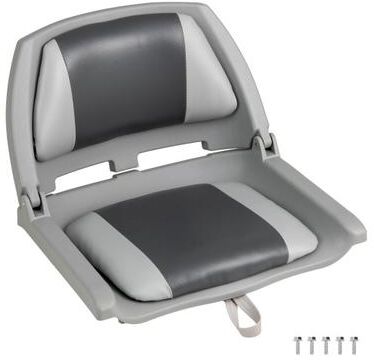 Costway Boat Seat Folding Low Back Boat Chair with Marine-Grade PVC-White