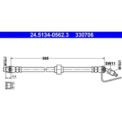 Bremsschlauch ATE 24.5134-0562.3 für Renault Opel Master II Movano A