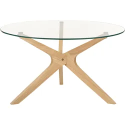COUCHTISCH Glas transparent/hellbraun 80 cm Valley
