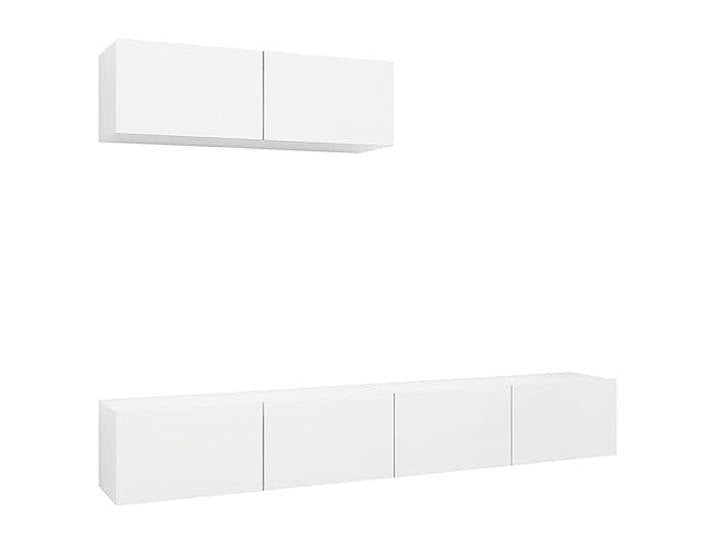 GKHPYURE TV-Möbel, 3 Stück, weiß, Holz, mehrschichtig HiFi-Schrank, 100 x 30 x 30 cm, Wandbefestigung, Montage erforderlich