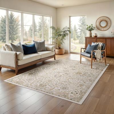 ROW Cavett Textural Distressed Traditional Ivory/ Gold Area Rug