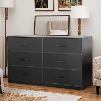 ZWYO HOSIMU "44.5"" Wide Fabric 6-Drawer Dresser with MDF Frame and Spacious Storage Drawers"