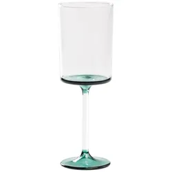 Zafferano Discobolo 4er-Set Weißweingläser aus mundgeblasenem Borosilikatglas, Fassungsvermögen 31 cl, transparente Farbe mit elegantem seegrünem Fuß