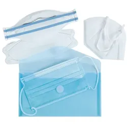 Foldersys 10x Umlauf- und Mundschutztasche DIN Lang blau, 22.5x13 cm