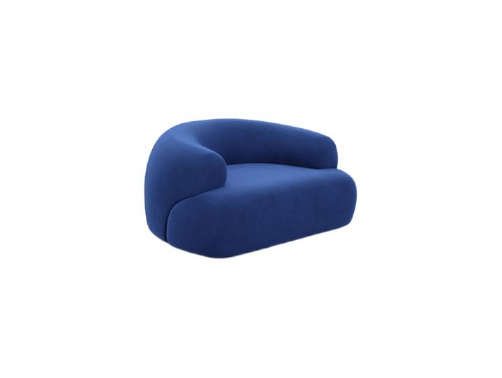 Design Loungesessel „Astoria“ mit Samtbezug Samtbezug Königsblau BLOOMINGLOFT Collection