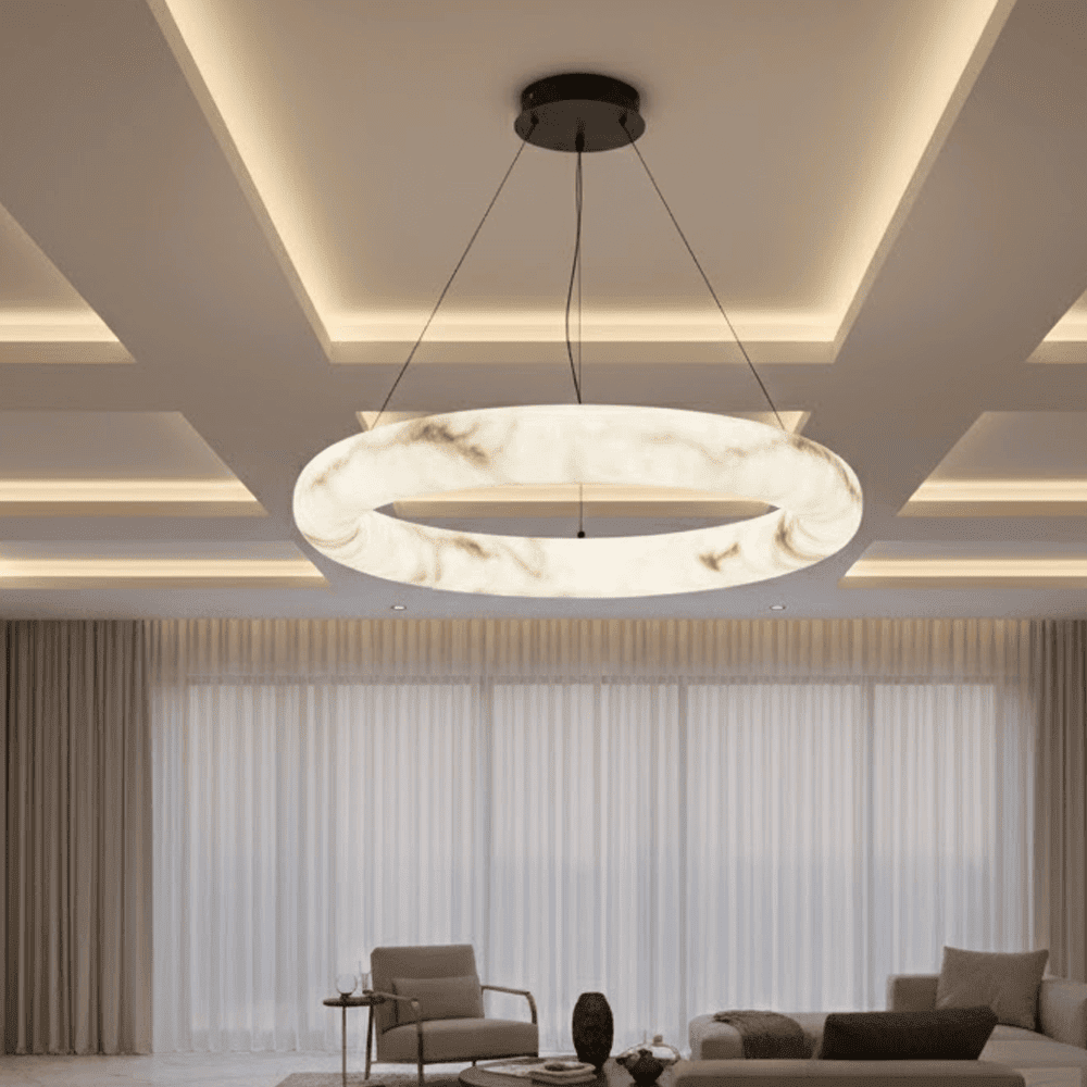 Brenta Faux Marble Circular LED Ceiling Light