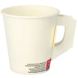 80 Trinkbecher mit Henkel, Pappe 0,18 l Ø 7,3 cm · 7,8 cm weiss