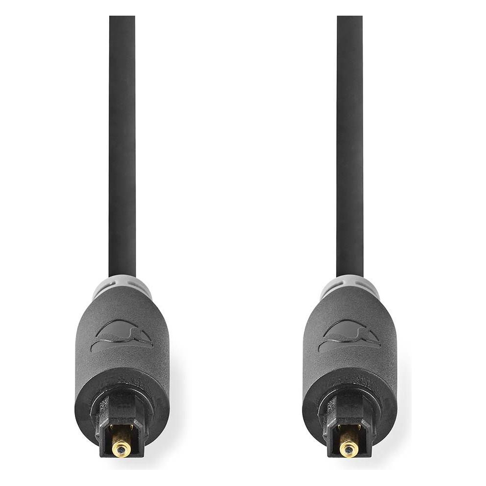 Nedis Optical Audio Cable TosLink Male TosLink Male 5.00 m Round PVC Anthracite Box (5 m, Toslink Kabel) (CABW25000AT50)