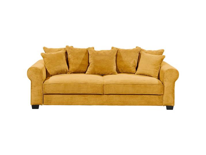 Hom`in Schlafsofa, Gelb, Kunststoff, 2-Sitzer, Füllung: Polyester, 247x95x125 cm, Stoffauswahl, Liegefunktion, Rücken echt, Wohnzimmer, Sofas & Couches, Schlafsofas, Schlafsofas mit Bettkasten
