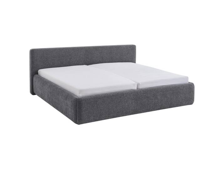 Xora Polsterbett, Grau, Textil, Birke, Buche, 240x200 cm, individuelle Liegehärteeinstellung, Schlafzimmer, Bett, Doppelbetten