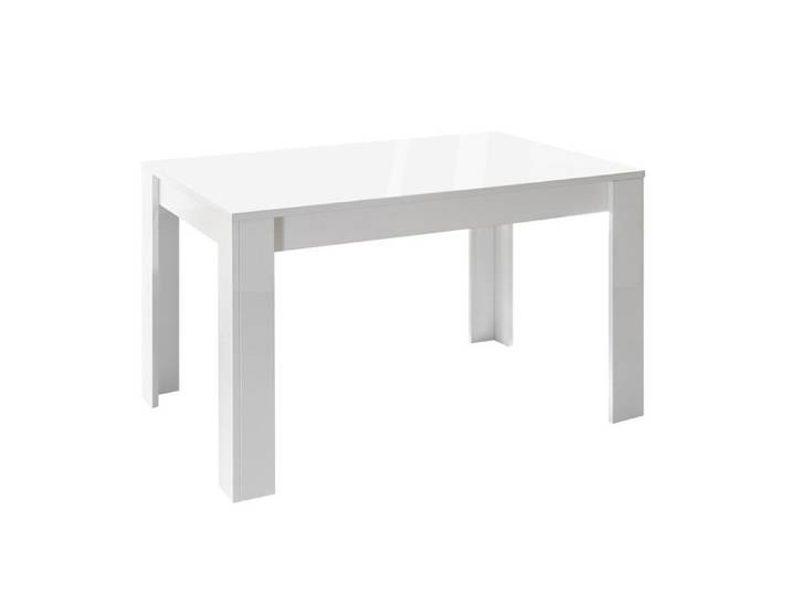 WEISS - Table Repas Extensible Blanc Laqué Brillant