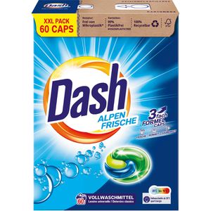 Dash Waschmittel Alpenfrische, 3-fach Formel, Vollwaschmittel, Caps, mikroplastikfrei, 1,49 kg, Waschladungen 60