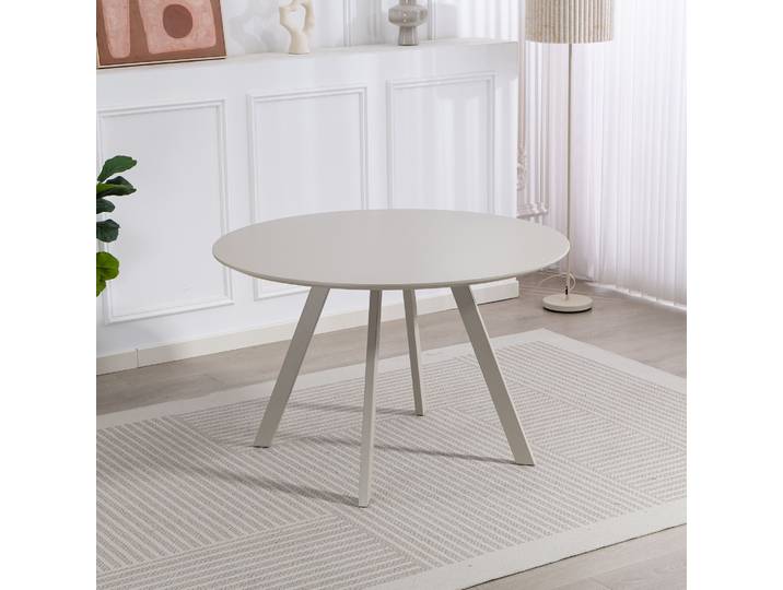 Esstisch DUO COLLECTION Tisch Pina , beige (cashmere, cashmere, cashmere), B:120cm H:76cm T:120cm, Tische, Esstisch, Lackierte Oberfläche, Cashmere Farben
