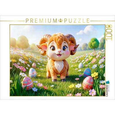 CALVENDO Puzzle Sternzeichen Widder Ostereier Blumen Puzzle | 1000 Teile Lege-Größe 64x48cm Foto-Puzzle für glückliche Stunden