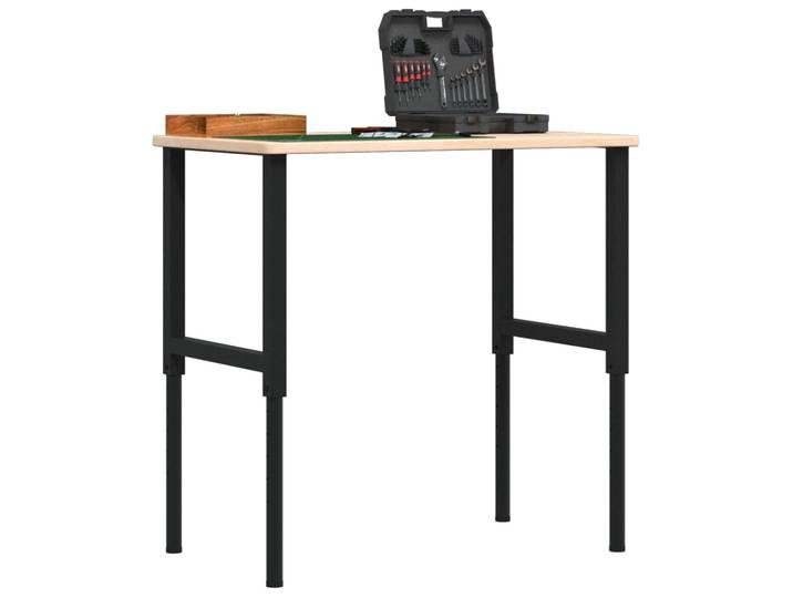 vidaXL Werkbank 100x60x(71,5-98) cm Massivholz Eiche Rechteckig