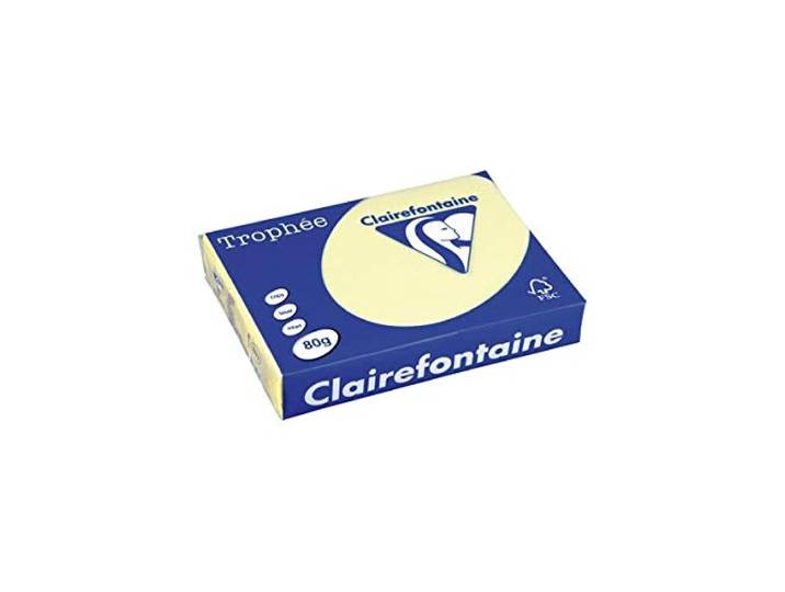 Koffer met 5 pakken 500 vellen A4 – Clairefontaine – 80 g – kanarie