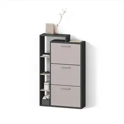 SCHUHKIPPER Ortello Anthrazit/Greige 80 x 128.3 cm mit 3 Fächern