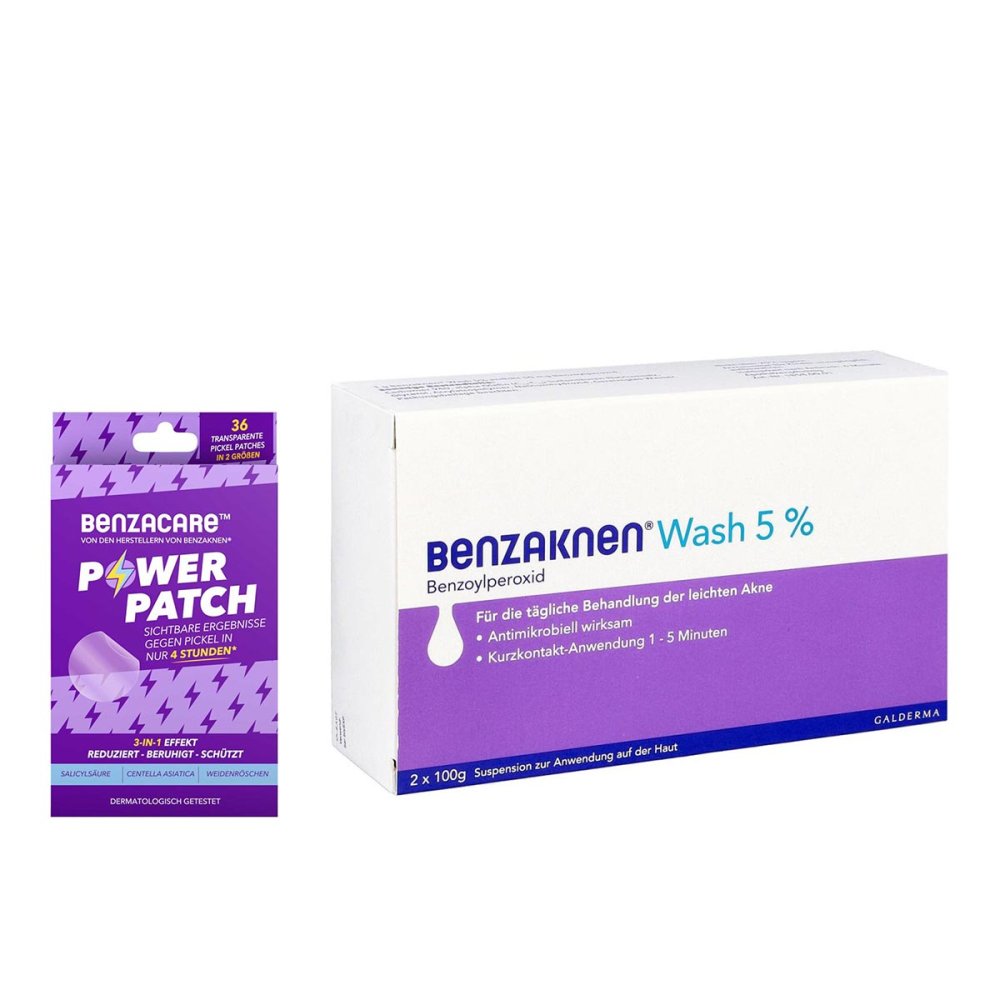 Galderma Laboratorium GmbH Benzaknen Wash 5% + Benzacare Power Patch gegen Pickel 08105154
