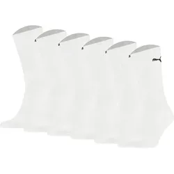 PUMA Unisex Sport-Socken, 6er Pack - Sport Crew Lightweigth, Tennissocken, uni, Größe 35-38 in Weiß Weiß