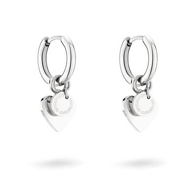 Paar Creolen LIEBESKIND BERLIN "Schmuck Edelstahl Layered Love", silber (edelstahlfarben), Ohrringe, Damen, Edelstahl