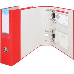 DONAU Doppelordner 3972001-04, A4, 7,5cm breit, Kunststoff, rot
