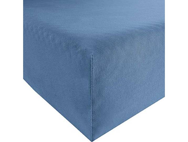 Erwin Müller Spannbettlaken Bamberg Mako-Feinjersey blau Größe 180x220 cm - 200x220 cm - pflegeleicht, bügelfrei, hohe Formstabilität, mit Rundumgummi
