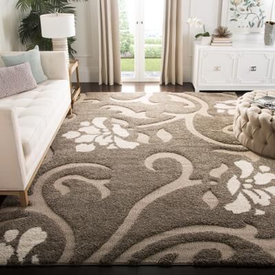 SAFAVIEH Florida Shag Nanny Floral Scroll 1.2-inch Thick Rug